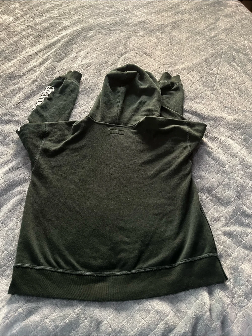 Y2K Abercrombie & Fitch‎ Dark Green Pullover Hoodie with big Sleeve Logo M